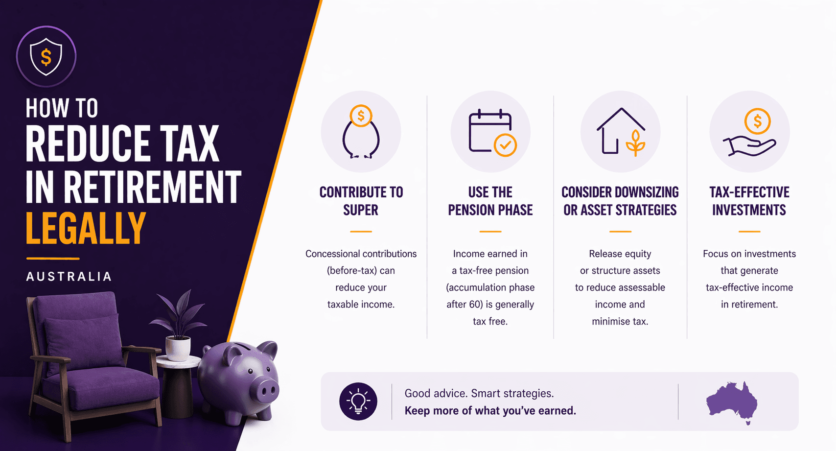 How to reduce tax in retirement legally (Australia)